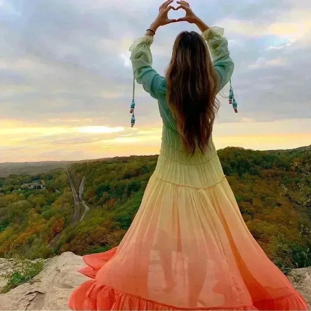 Rococo Sand Ciel Dress in Gradient Rainbow Size XS - Picture 12 of 17